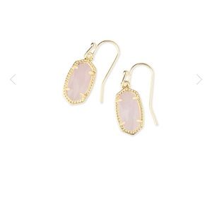 Kendra Scott Gold rose quartz Lee earrings